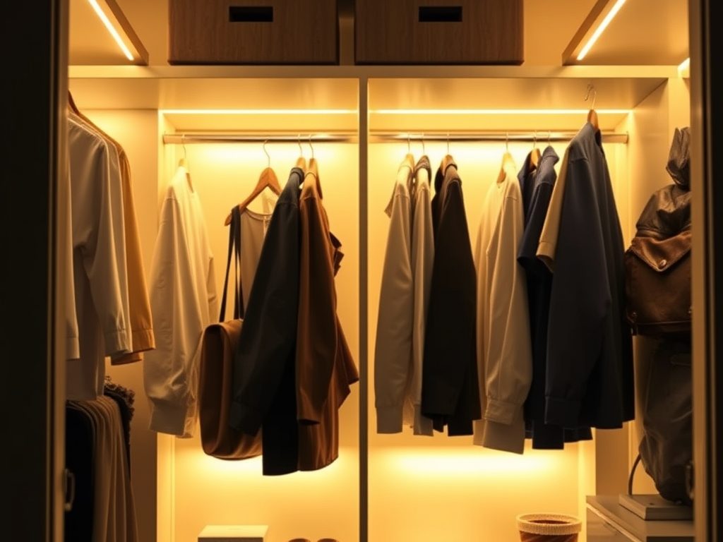 Oświetlenie LED w szafie i garderobie: jak wybrać i zamontować funkcjonalny system z czujnikiem ruchu