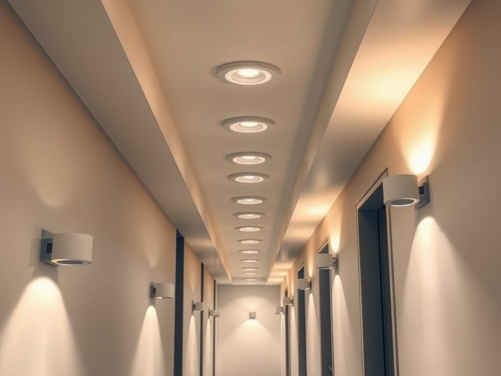 Ile punktów świetlnych zaplanować w korytarzu, by zapewnić równomierne i funkcjonalne oświetlenie?