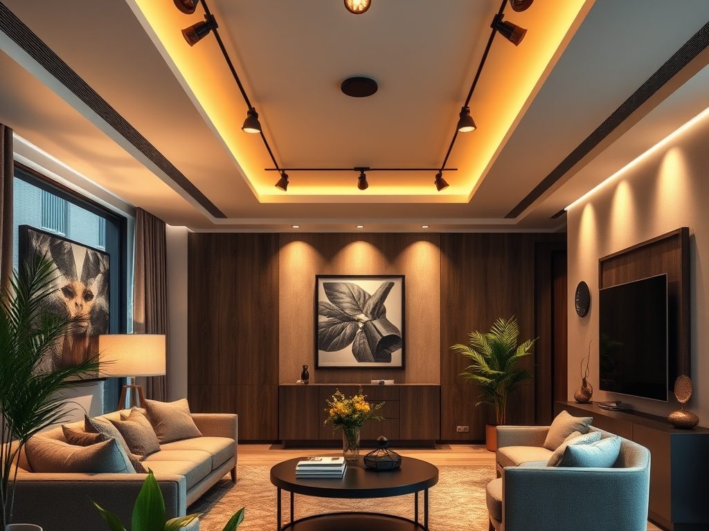 Oświetlenie punktowe w salonie: jak wybrać i zamontować funkcjonalne reflektory dla efektu i atmosfery