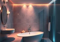 Oświetlenie łazienki nastrojowe: jak stworzyć relaksującą atmosferę z dbałością o bezpieczeństwo i styl Oświetlenie łazienki nastrojowe: jak stworzyć relaksującą atmosferę z dbałością o bezpieczeństwo i styl