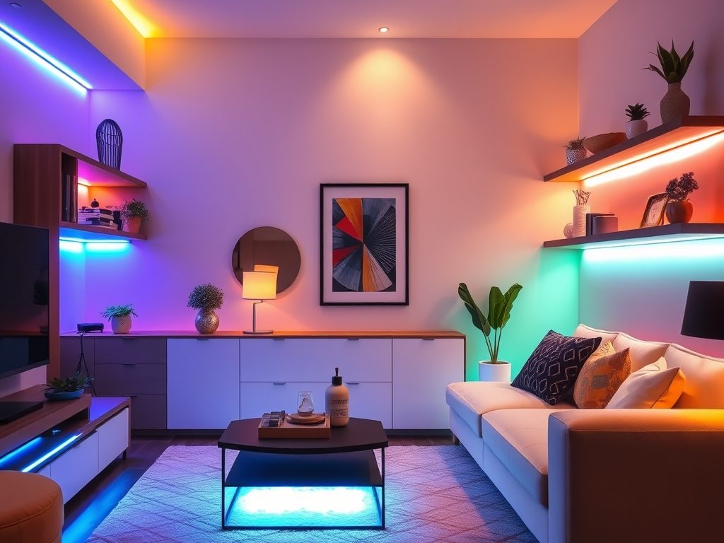 Taśmy LED w salonie – gdzie najlepiej je przykleić, by światło tworzyło efekt i funkcję?