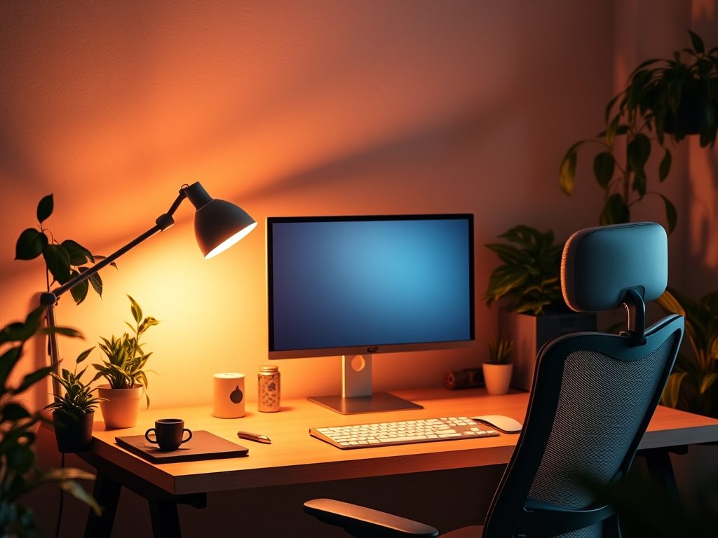 Oświetlenie do pracy przy komputerze: jak wybrać światło dla zdrowia oczu i komfortu pracy