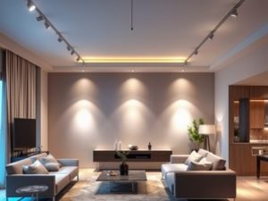 Oświetlenie szynowe do salonu: jak wybrać i ustawić system dla elastycznego designu i komfortu
